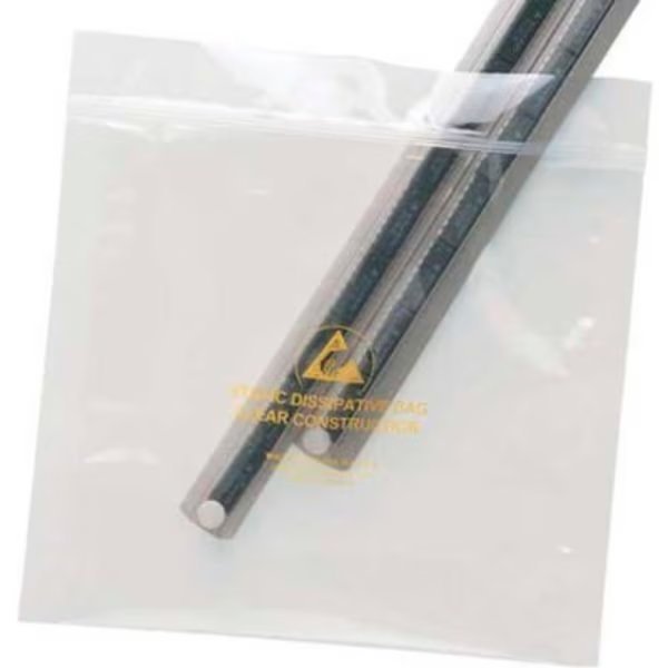 Desco Reclosable Anti Static Bags, 10inW x 12inL, 3.5 Mil, 100/Pack, Desco Industries, Mfr#: 13883